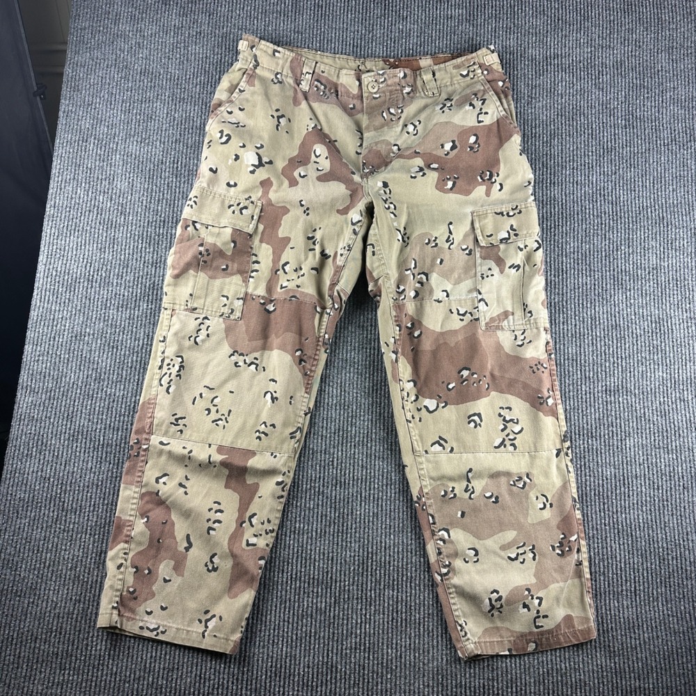 VTG US Military Mens Chocolate Chip Desert Camo Cargo Pants Large Regular